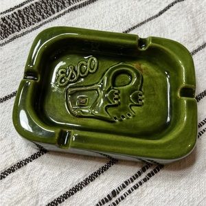 Vintage Mid Century Modern Avocado Green Esco Ashtray